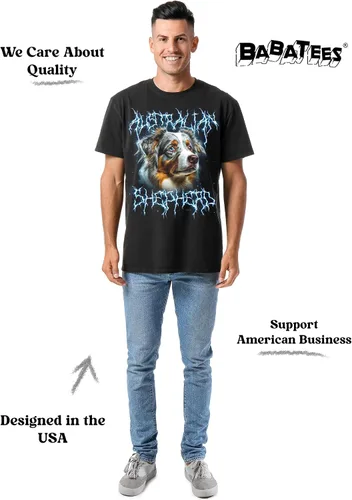 Vista 3 de Camiseta de Heavy Metal de los 80s con Animal en Negro - 100% Algodón - para Hombre y Mujer