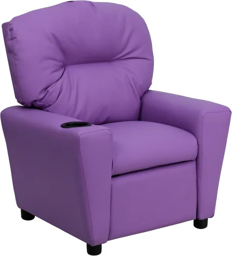Vista 18 de Flash Furniture Chandler LeatherSoft - Silla reclinable para niños con portavasos y reclinable de seguridad, silla reclinable contemporánea