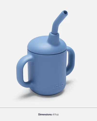 Vista 4 de Lalo Little Cup, Vaso con Pajita de Silicona No Tóxica con Asas - Vaso Entrenador para Bebés y Niños Pequeños - Sistema de Entrenamiento de Mini