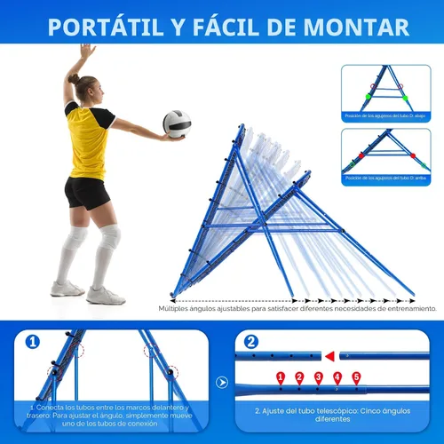 Vista 2 de Volleyball Lacrosse Rebound Net Pro, WINTHAI Lacrosse Rebounder for Backyard, 7x4FT/6x4FT/4x4FT Bounce Back Net with Target Strike Zone, Easy Quick