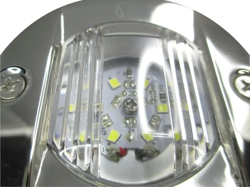 Vista 2 de Pactrade Marine Barco 3 pulgadas redondo popa interior luz LED popa ancla luz de acero inoxidable a prueba de salpicaduras montaje empotrado