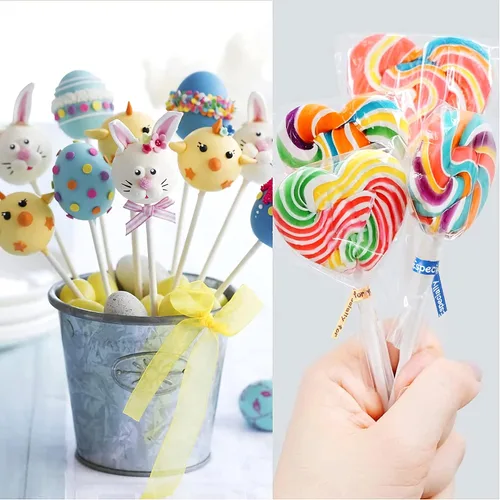 Vista 6 de Kit para hacer pasteles de 6 pulgadas, 100 palitos para tartas, 100 bolsas para tartas y 100 lazos multicolores, 300 paquetes de herramientas