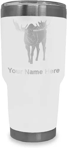 Vista 12 de LaserGram Vaso aislado al vacío de 20 onzas, alce, grabado personalizado incluido (negro)