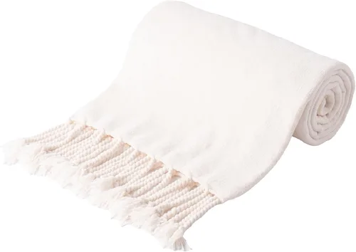 Vista 12 de BATTILO HOME Manta de Chenille Beige para Sofá, Manta Decorativa con Flecos Aterciopelados Color Caqui Tostado para Sofá Decoración del Hogar