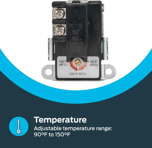 Vista 4 de Eastman 60170N Termostato de elemento inferior de tiro único para calentadores de agua, negro
