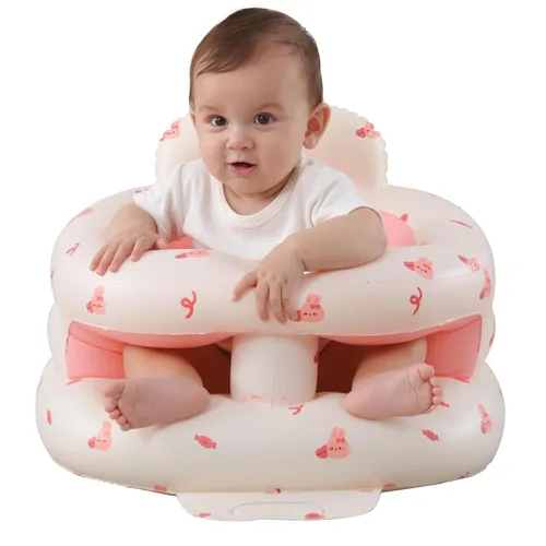 Vista 8 de AGITVPS Asiento de bebé inflable mejorado con bandeja para bebés de 3 a 36 meses, asiento de bumbo con bomba de aire integrada con bandeja, silla
