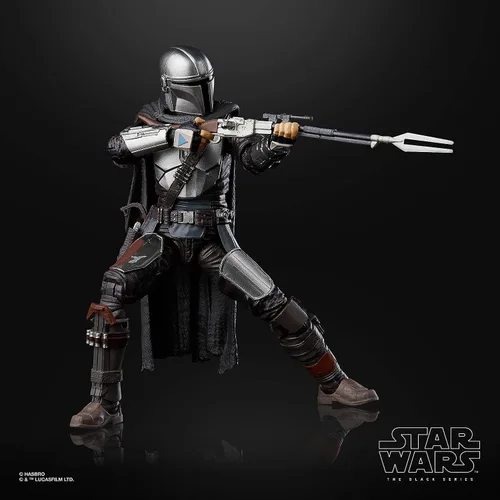 Vista 3 de Figura de juguete Star Wars Serie The Black, The Mandalorian de acción, pieza de colección a escala de 15cm, juguetes para niños a partir de 4 años