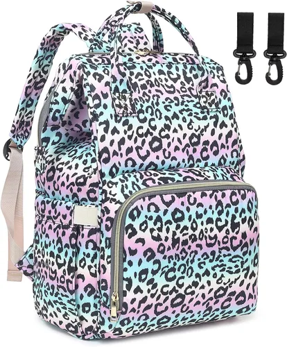 Vista 10 de Mochila para pañales para bebé, mochila de gran capacidad, impermeable, para maternidad, viajes, con correas para cochecito, Gato, Classic