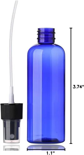 Vista 7 de SINIDE Botellas de spray vacías de 3.4 fl oz/3.4 onzas, juego de mini botellas de viaje de plástico azul de niebla fina, contenedores portátiles