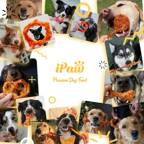 Vista 6 de iPaw - Tendón de pavo para perros, masticable natural de grado humano para cachorros, hueso 4 Pcs/Pack (Small), Single Protein, Hypoallergenic