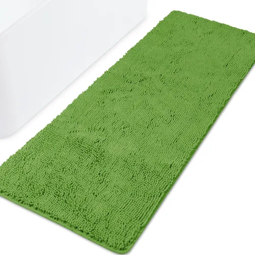 Vista 111 de Yeaban Alfombra de pasillo de baño de 24 x 72 pulgadas, antideslizante, alfombra de baño larga de felpilla gruesa, absorbente y lavable, alfombra