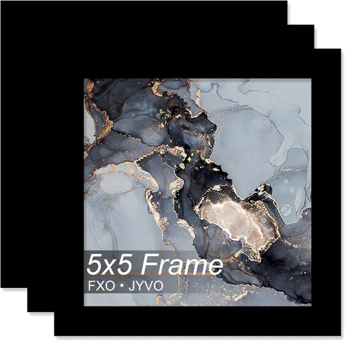 Vista 71 de Fxojyvo Marco de 4 x 4 pulgadas, marco negro para póster cuadrado de 4 x 4, peso ligero y altamente transparente, marco de 4 x 4 para pared, 1