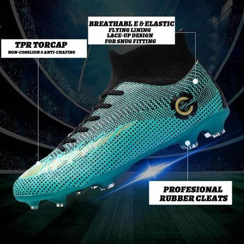 Vista 2 de Zapatos deportivos de fútbol para niños y hombres, tenis de fútbol para equipo de fútbol, ligeros, para correr, al aire libre, cómodos