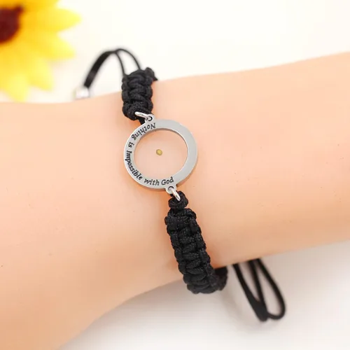 Vista 7 de Uloveido Woven Braided Rope Mustard Seed Bracelet Inspirational Handmade Christian Bracelet Adjustable String Faith Gift