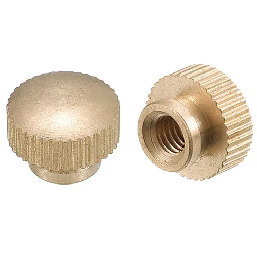 Vista 7 de uxcell Tuercas moleteadas para pulgar, 5 tuercas moleteadas de latón M3 x D10mm x H8mm con collar de cabeza alta con agujero ciego moleteado