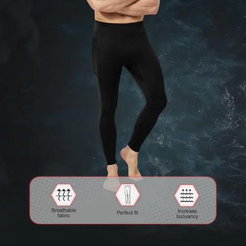 Vista 2 de GoldFin Pantalones de neopreno para hombre, 0.079 pulgadas, de neopreno, pantalones de meter, para deportes acuáticos, buceo, surf, natación, Negro