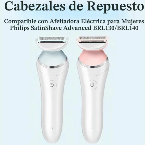 Vista 2 de Cabezal de repuesto BRL130 para afeitadora Philips SatinShave Advanced BRL140 Ladyshave - Lámina de repuesto para afeitadora y cortadora