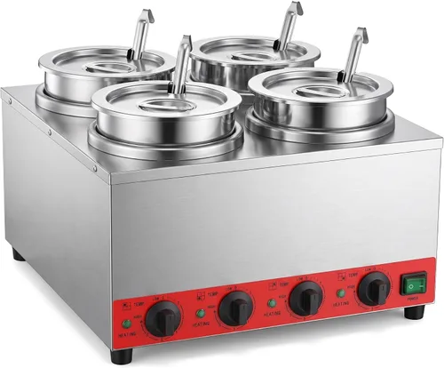 Vista 11 de Dispensador eléctrico de salsa de queso nacho con cucharón y olla de inserción, interruptor de encendido/apagado de capacidad de 3.5 cuartos