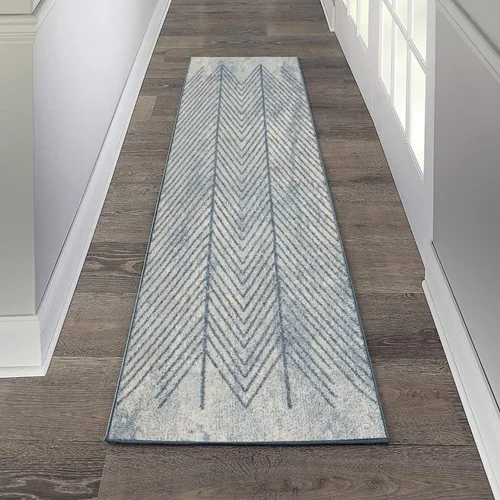 Vista 7 de LUXE WEAVERS Alfombra geométrica azul 2x8