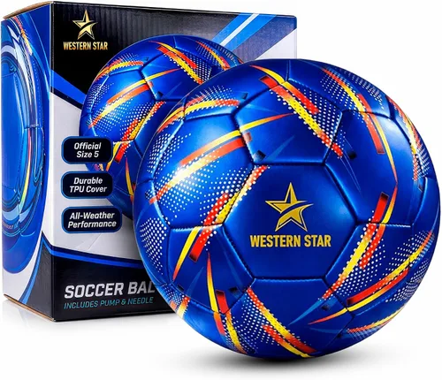 Vista 13 de Western Star Balón de fútbol Helix- Tamaño 3 4 5 – Pelotas de fútbol oficiales de grado de partido – Diseño atractivo y duradero