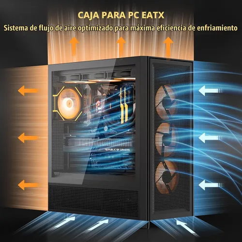 Vista 2 de darkFlash AIR NOVA - Funda para PC E-ATX de torre completa, funda para juegos ventilada de seis caras, radiador de hasta 16.535 in, montaje vertical
