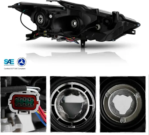 Vista 2 de AKKON – Compatible con Maxima S SL SV Sedan LED DRL 2016-2018 señal de giro cromado [tipo halógeno] par de faros delanteros conductor + pasajero