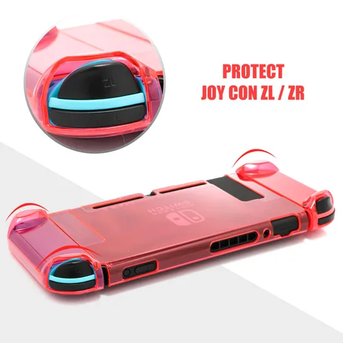 Vista 5 de Dockable Case for Nintendo Switch, Protective Case for Nintendo Switch with a Tempered Glass Screen Protector and 6 Joy Stick Covers, Fit into the