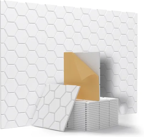 Vista 9 de Kuchoow Paneles de pared insonorizados, paneles autoadhesivos a prueba de sonido para paredes, paquete de 12 paneles de absorción de sonido de alta