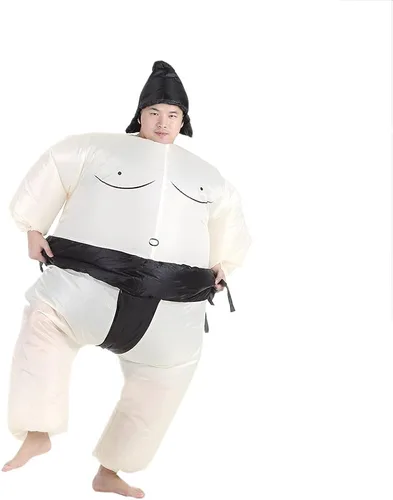 Vista 4 de Kavolet Cute Adult Inflatable Sumo Costume Suit with Air Operated Fan Fancy Dress Halloween Party Cosplay Outfit
