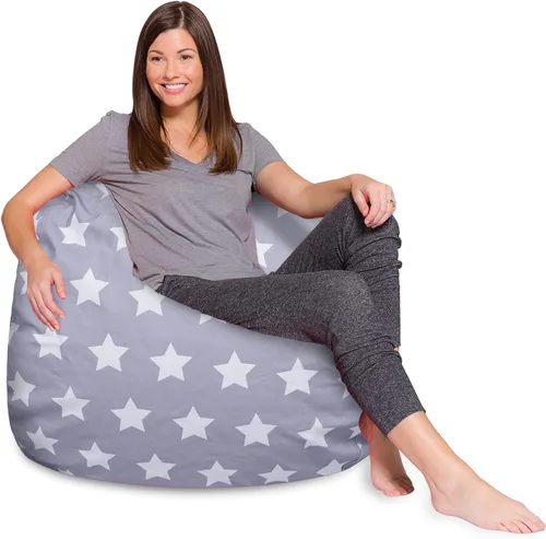 Vista 59 de Posh Creations - Sillón puff para niños, adolescentes y adultos, incluye funda extraíble y lavable a máquina, tamaño mediano de 27 pulgadas, lona