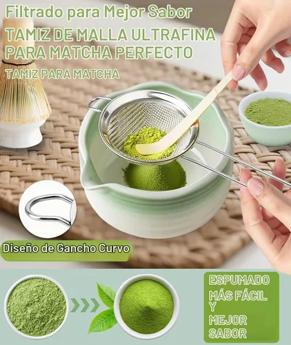 Vista 3 de JBER Matcha Set, 7PCS Matcha Whisk Set with Bamboo Whisk for Matcha Starter Gradiente verde claro
