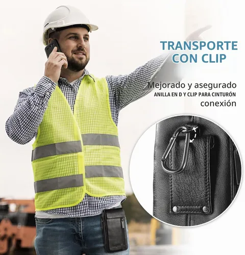 Vista 5 de Funda de piel para teléfono celular con clip para cinturón