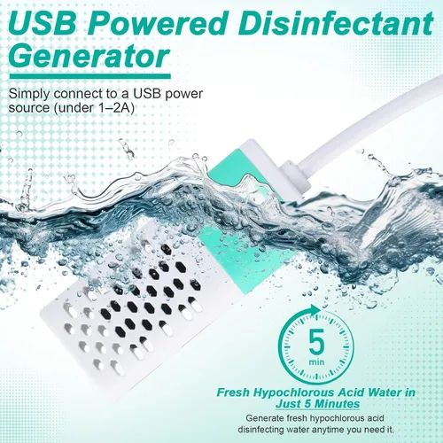 Vista 3 de 1 generador de hipoclorito de sodio con 1 caja de tiras de prueba de cloro, fabricante de electrolizador de agua para limpiar, desinfectar