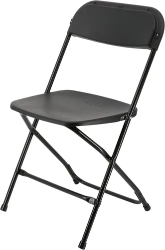 Vista 4 de Elama Sillas de cena plegables de plástico de 4 piezas (negro)