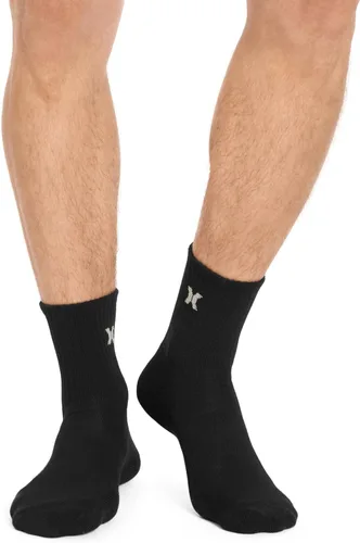 Vista 3 de Hurley Men's 8 Pack Sport Cushioned High Quarter Crew Socks Avena/Gris Brezo/Negro