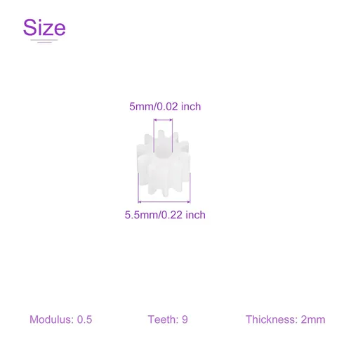 Vista 3 de DMiotech Paquete de 10 engranajes de plástico de 9 dientes, modelo 092A, engranajes helicoidales de plástico para objetos de manualidades
