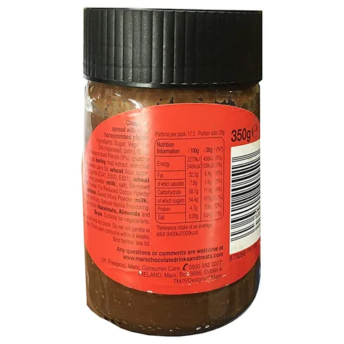 Vista 3 de Maltesers Nuevo tarro más grande para untar de chocolate con piezas de panal 12.35 oz..