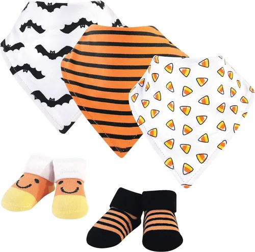 Vista 296 de Hudson Baby Conjunto de babero y calcetines unisex de algodón para bebé