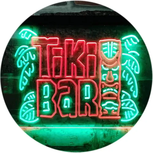 Vista 12 de ADVPRO Tiki Bar Mask Beer Pub Club Wine Dual Color LED Neon Sign Blue & Red 12" x 8.5" st6s32-i3139-br