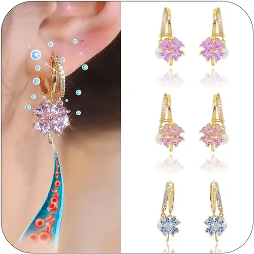 Vista 15 de Lymphatic Earrings for Women Silver Zircon Hoop Huggie Earrings Dainty Fashion Jewelry Gifts A1ï¼ 2 pares de pendientes linfáticos dorados
