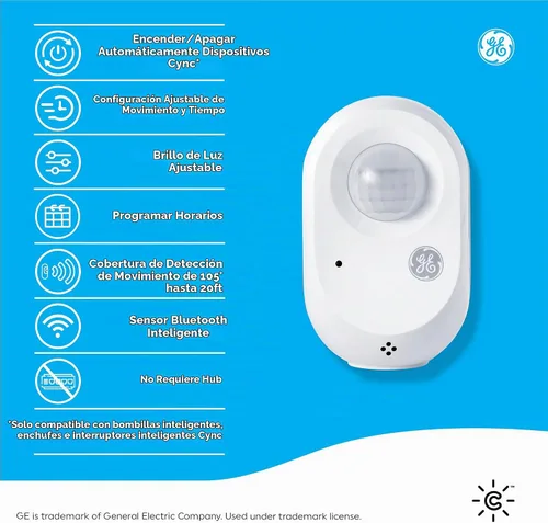Vista 2 de GE CYNC Sensor de movimiento inteligente inalámbrico, alimentado por