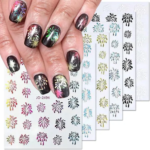 Vista 19 de 30 hojas de calcomanías de uñas para el día de San Valentín, diseño de flores, corazón, pastel de frutas, serie de labios rojos, suministros de arte
