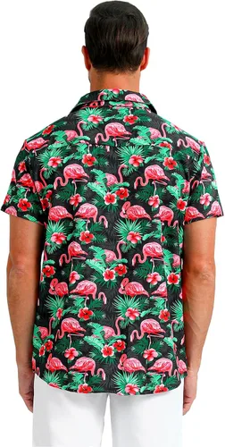 Vista 4 de LINOCOUTON Camisas hawaianas casuales de manga corta con botones para hombre