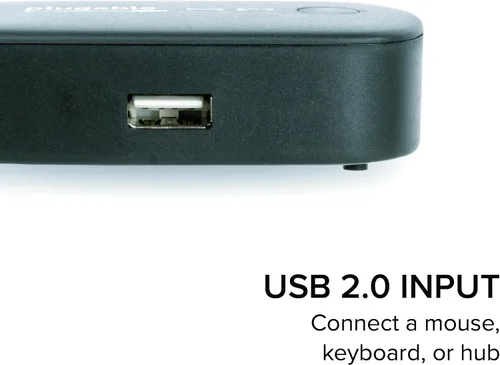 Vista 3 de Plugable Interruptor de uso compartido USB 2.0 para compartir un puerto de dispositivo USB con un botón entre dos computadoras