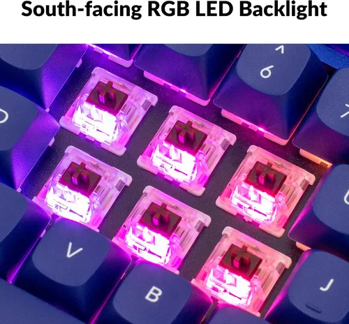 Vista 6 de Keychron Q3 QMK/VIA Teclado mecánico personalizado con cable, diseño sin llave de aluminio completo, macro programable con interruptor marrón