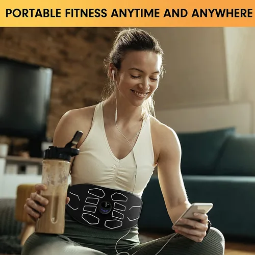 Vista 3 de MarCoolTrip MZ - Estimulador ABS, Máquina de Abdominales, Cinturón Tonificador Muscular de Abdomen, Equipo de Entrenamiento Físico, Equipo