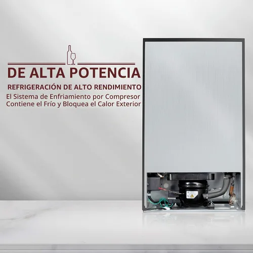 Vista 8 de Schmecke - Refrigerador de vino con compresor de 34 botellas con cerradura Gran bodega independiente Refrigerador de vino digital 41f-64f
