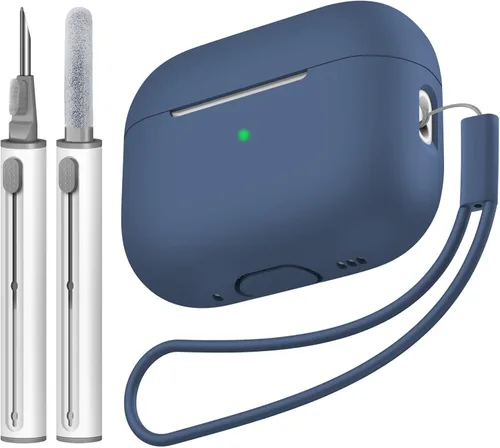 Vista 13 de Compatible con Airpods Pro 2 Case, Funda Protectora de Piel de Silicona Suave con Kit de Limpieza y Cordón Compatible para AirPod Pro de 2ª