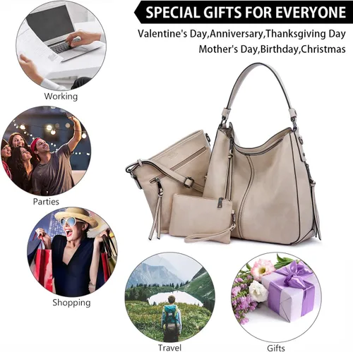 Vista 6 de Realer Bolsos de mano Hobo, bolsos para mujer, bolsos de cuero y bolsos de mano, bolsillos, bolsos cruzados grandes