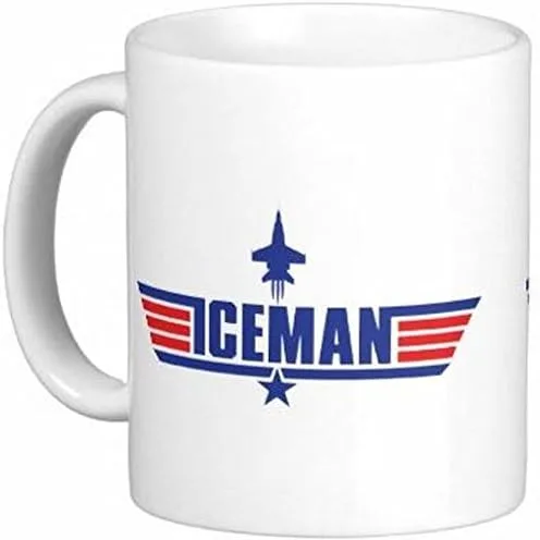 Vista 3 de Taza de café de cerámica Iceman de 11 oz por Quick Mugs 2 U, Blanco